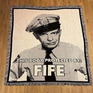 Vintage Throw Blanket 53x57" Barney‎ Fife Andy Griffith Show Blanket Don Knotts